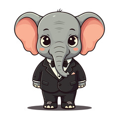 Cute Elephant Cartoon Vector Icon Illustration Animal Sport Icon Isolated Flat vector illustration