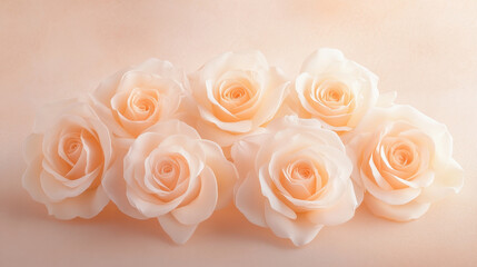 Obraz premium bouquet of soft cream colored roses arranged beautifully, exuding elegance and charm. Perfect for romantic occasions or as decorative piece