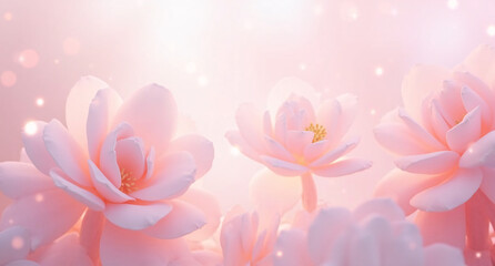 Pink Background With Pink Flowers