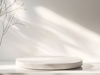 72ショールームスタンド円筒形の台座のモックアップ　Gererated AI