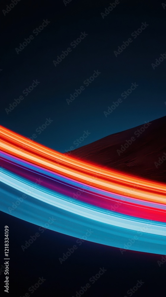 Poster dynamic light trails abstract background digital art modern design angular patterns bold colors