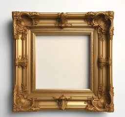 Illustration of vintage golden frame.