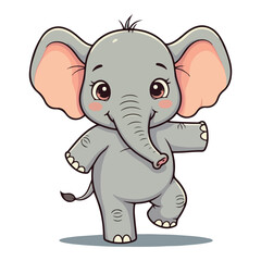 Cute Elephant Cartoon Vector Icon Illustration Animal Sport Icon Isolated Flat vector illustration