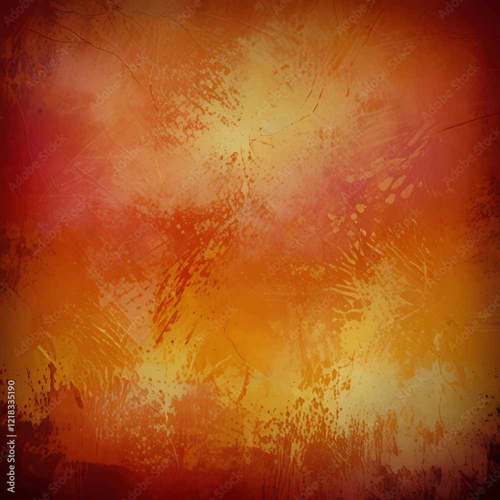 Fototapete warm gradient background with a grunge texture in orange and yellow, perfect for text overlay.