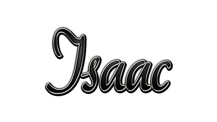 black metal 3d design of name Isaac on white background.