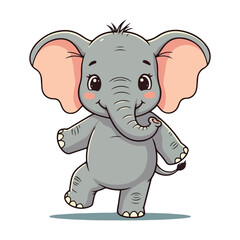 Cute Elephant Cartoon Vector Icon Illustration Animal Sport Icon Isolated Flat vector illustration