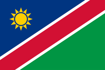 High detailed flag of Namibia. National Namibia flag. Africa. 3D illustration.