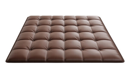 Obraz premium Luxurious brown leather cushion on transparent background