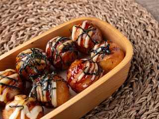 Takoyaki Crispy Octopus Balls Japanese Street Food and Snacks.