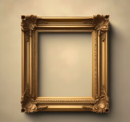 Illustration of vintage golden frame.