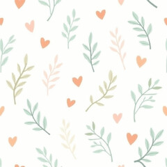 Naklejka premium Seamless pattern with hearts