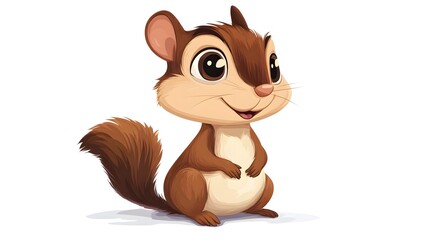 Obraz premium Chipmunk cartoon on white background