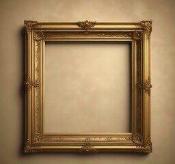 Illustration of vintage golden frame.