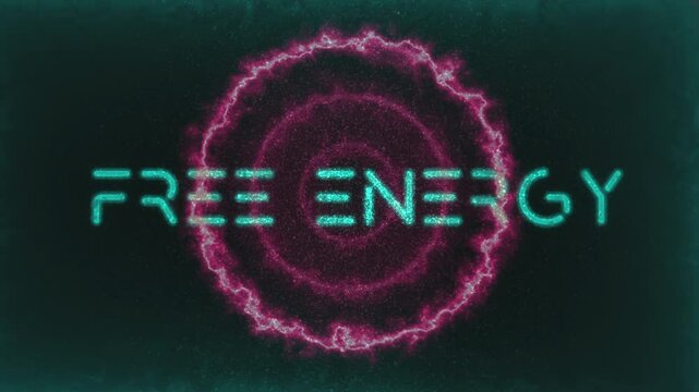 Free Energy text with glowing, vibrant orbs. Ideal for documentaries, explainers on alternative power, suppressed technology, aether, new age, and science fiction.