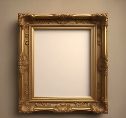 Illustration of vintage golden frame.
