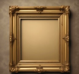 Illustration of vintage golden frame.