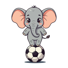 Fototapeta premium Cute Elephant Cartoon Vector Icon Illustration Animal Sport Icon Isolated Flat vector illustration