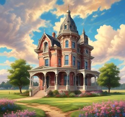 Obraz premium Illustration of vintage golden frame.