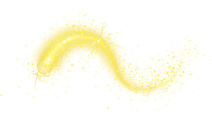 Gold glitter swirls with luminous sparkle effect