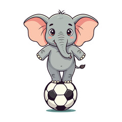 Cute Elephant Cartoon Vector Icon Illustration Animal Sport Icon Isolated Flat vector illustration
