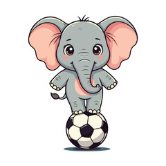 Fototapeta premium Cute Elephant Cartoon Vector Icon Illustration Animal Sport Icon Isolated Flat vector illustration