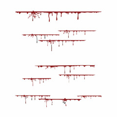 Blood splash lines set vector illustration (3)
