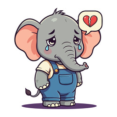 Cute Elephant Cartoon Vector Icon Illustration Animal Sport Icon Isolated Flat vector illustration