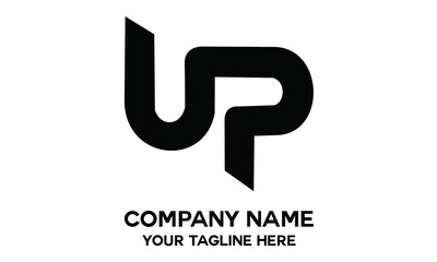 initials UP simple black color