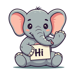 Cute Elephant Cartoon Vector Icon Illustration Animal Sport Icon Isolated Flat vector illustration