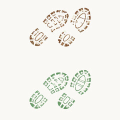 Shoes color print set vector illustration (3)