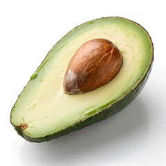 Avocado Half with Seed png isolated on white background