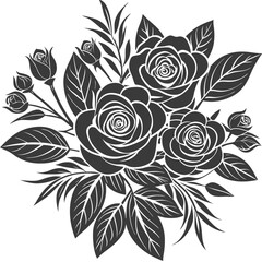 An Elegant Floral Arrangement Featuring Roses And High Quality Editable Vector Design And Illustration