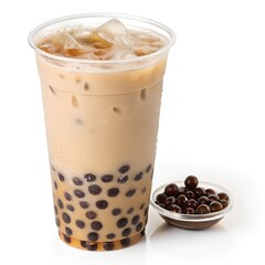 Bubble Tea with Tapioca Pearls png isolated on white background