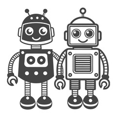 Cute Robots High Quality Editable Vector Design And Illustration