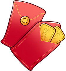 Flat chinese new year lucky money illustration