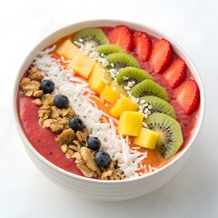 Rainbow Smoothie Bowl png isolated on white background