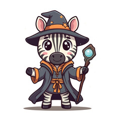 Cute Zebra Standing Cartoon Vector Icon Illustration. Animal Nature Icon Concept Isolated Premium illustration vector illustration