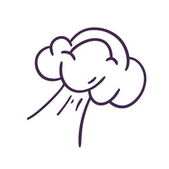 A Minimalist Cloud Illustration That Features Stylized Lines and a Sense of Motion