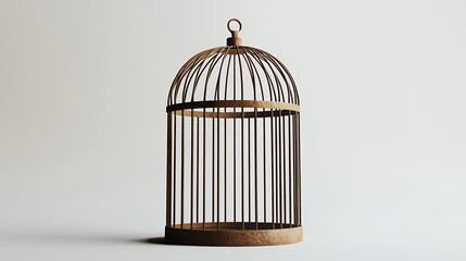 Empty Birdcage Stock Photo Rustic Wooden Design