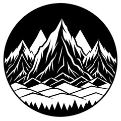 Mountain range during sunset with layered peaks in silhouette form