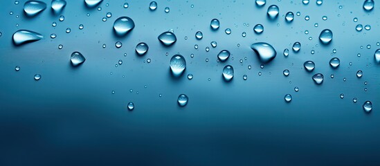 Blue textured background with water droplets clustered centrally allowing room for text placement, ideal for ads or presentations.