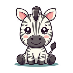 Cute Zebra Standing Cartoon Vector Icon Illustration. Animal Nature Icon Concept Isolated Premium illustration vector illustration