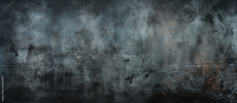 Leinwandbilder mysterious abstract texture showcasing dark gray and muted blue tones with hints of orange creating 