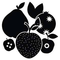 Fruit-themed social media post silhouette