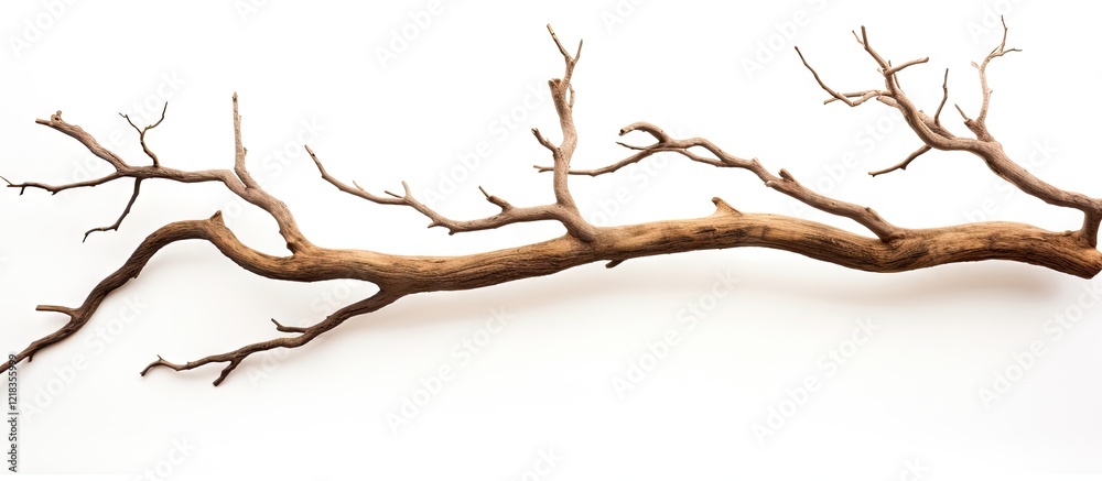 Leinwandbilder dry twisted tree branch isolated against a white background showcasing intricate, bare branches in b