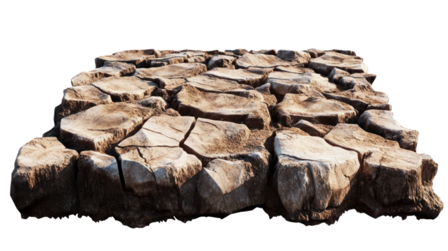 Cracked earth texture, showcasing dry and rough surfaces, ideal for illustrating environmental changes and drought effects.