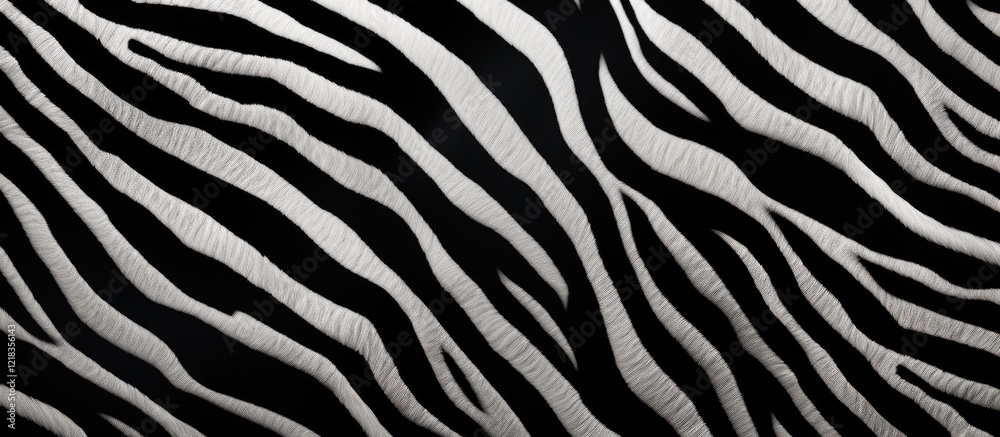 Poster textured zebra skin pattern in black and white with high contrast lines on a neutral background crea