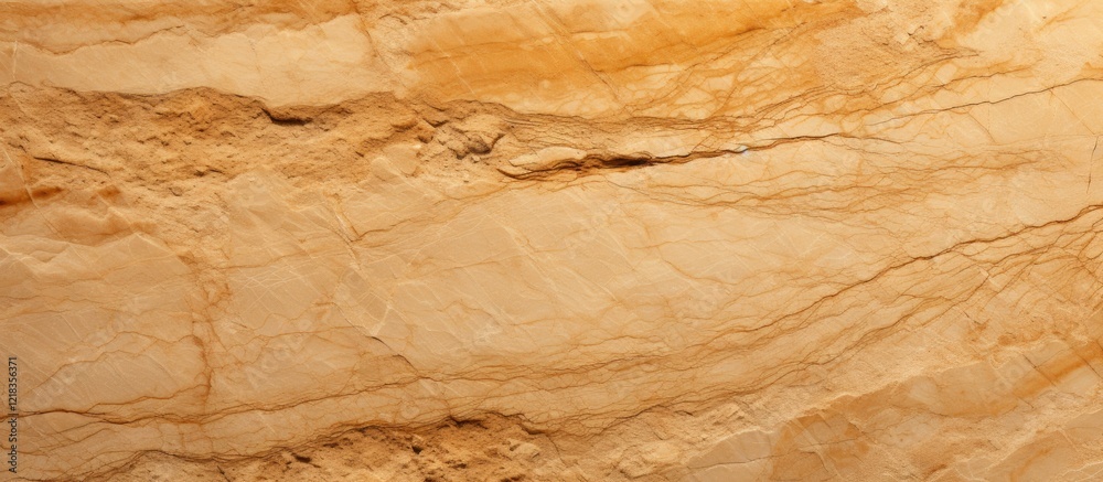 Poster Warm beige textured limestone surface with subtle veins and patterns, ideal for backgrounds and design elements, conveying natural elegance.