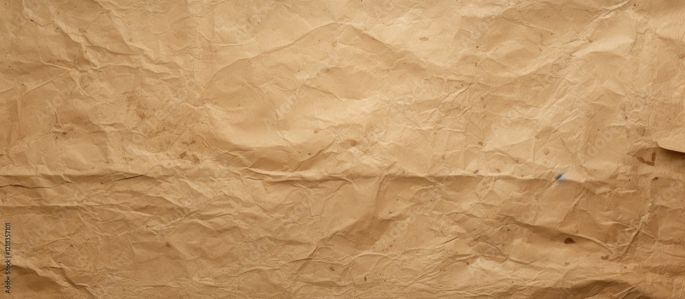 Poster crumpled brown paper texture background with warm earthy tones showcasing subtle wrinkles and folds 