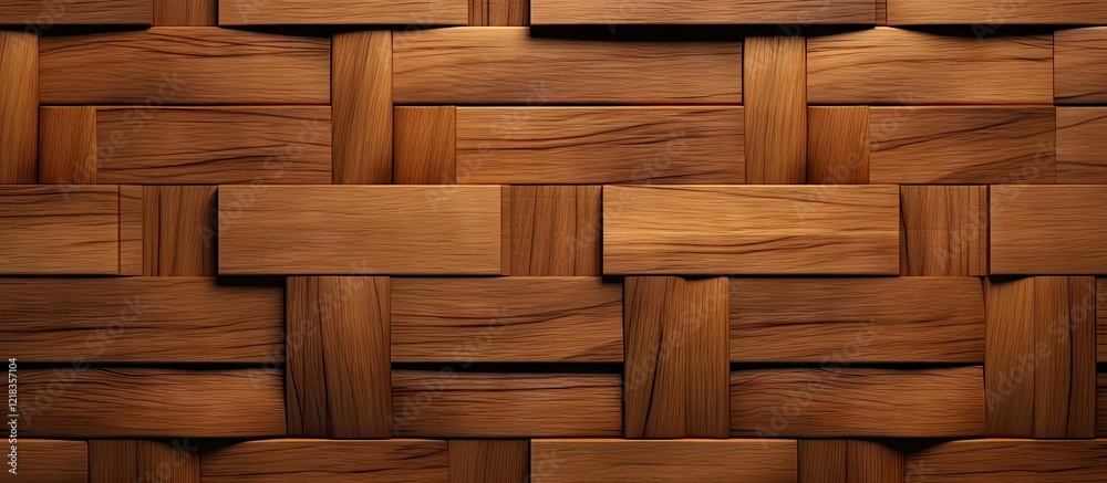 Poster teak lattice background with rich brown tones featuring intricate woven patterns ideal for advertise